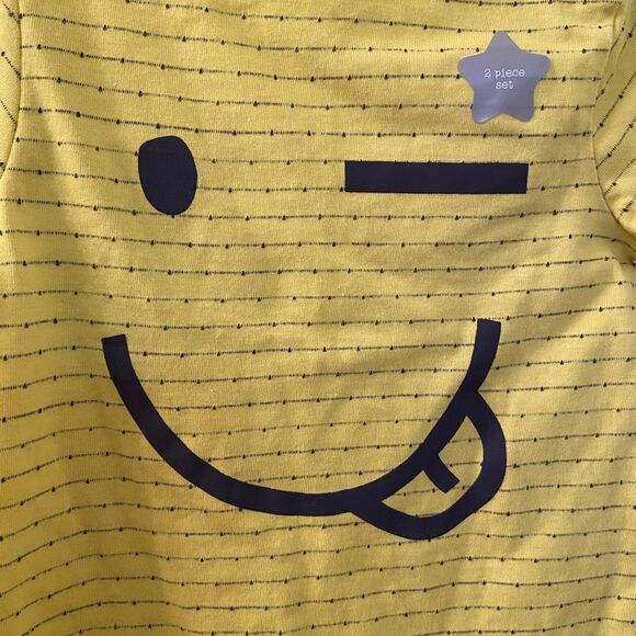 Fred & Flo F&F Tesco Yellow Emoji Top and Pants Set Baby Boys Size 18 Months NWT - Picture 2 of 8